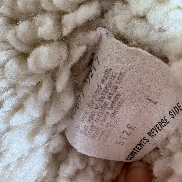 Vintage Levi's Denim Sherpa Lined Snap Button Vest Orange Tab Size L Distressed - Picture 10 of 12